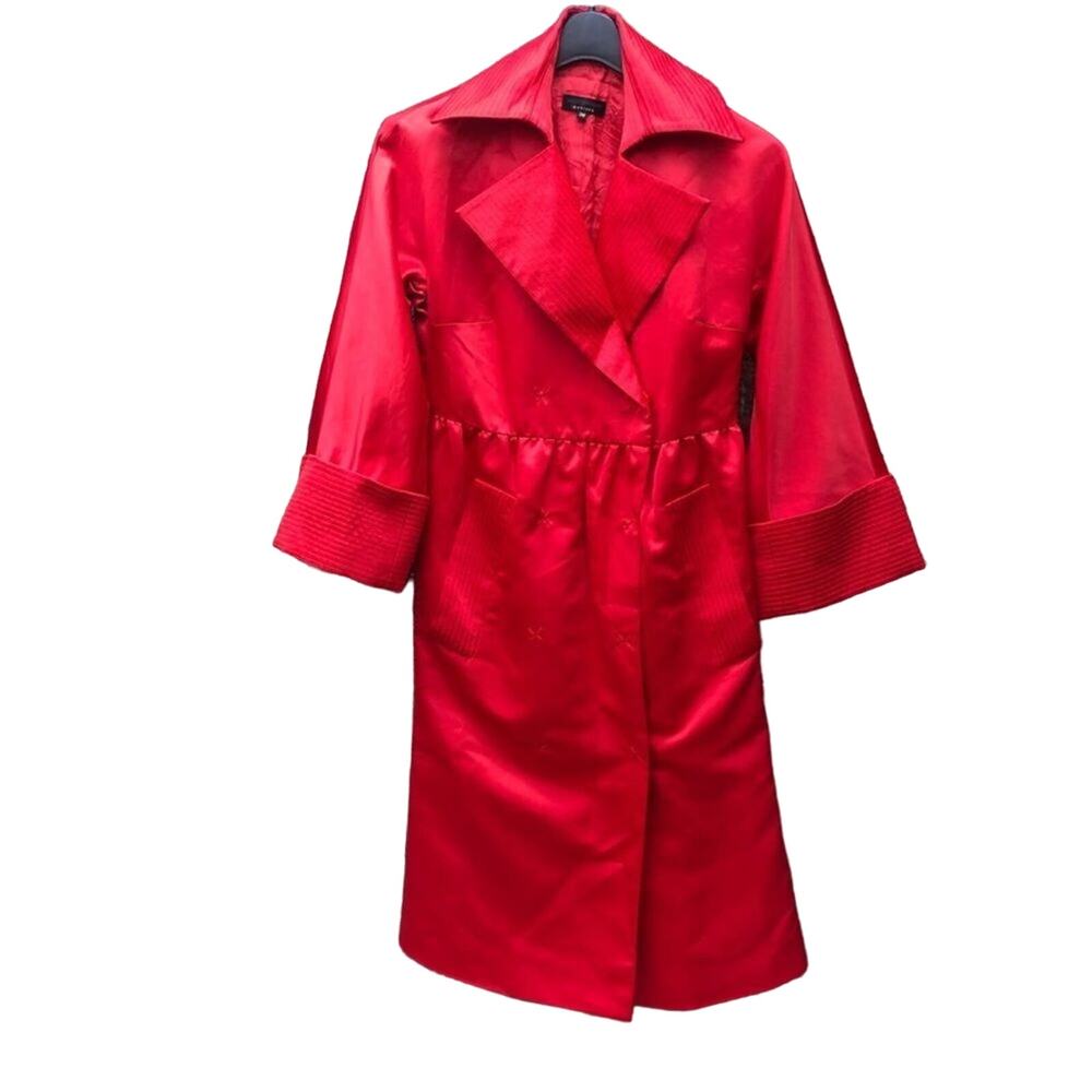 ADOLFO DOMINGUEZ  cherry red satin dressy statement jacket coat